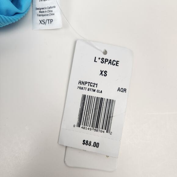 L*Space Pratt Bikini Bottom in Aqua Blue Size XS NWT - Picture 5 of 5